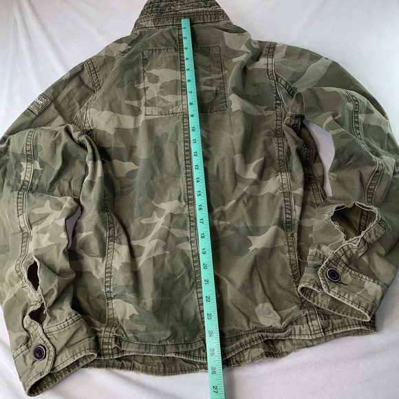 Abercrombie Fitch Sentinel Jacket Mens M Large Athletic Fit Green Camo Military - Picture 15 of 16
